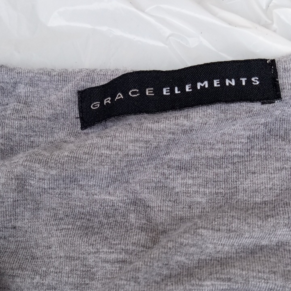 Grace Elements Heather Gray Blouse With Silver Ch… - image 5